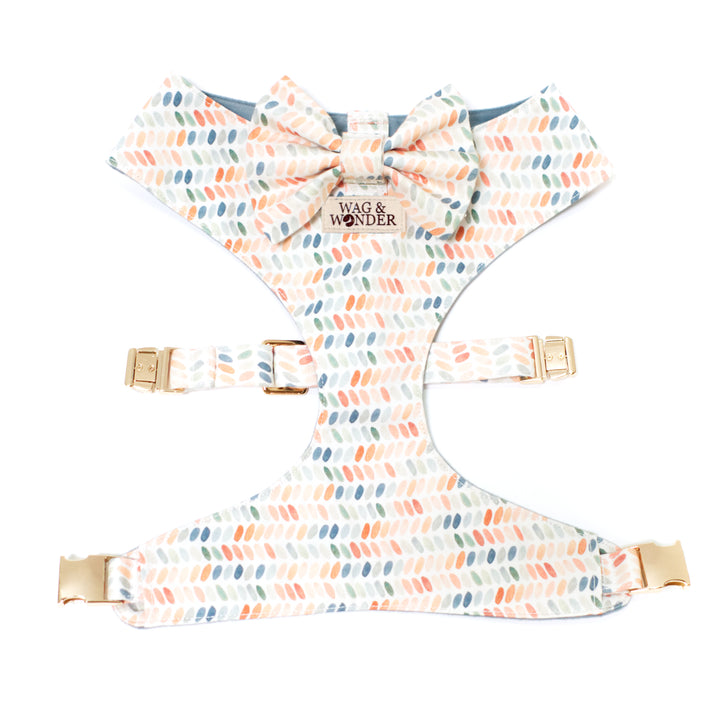 Arctic Sky Reversible Dog Harness + Bow Tie