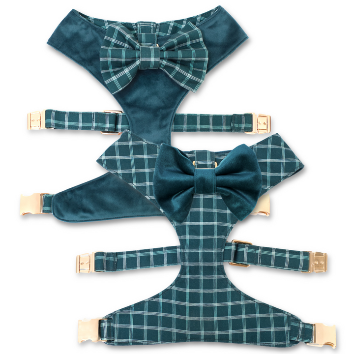 Atlantic Waves Reversible Dog Harness + Bow Tie