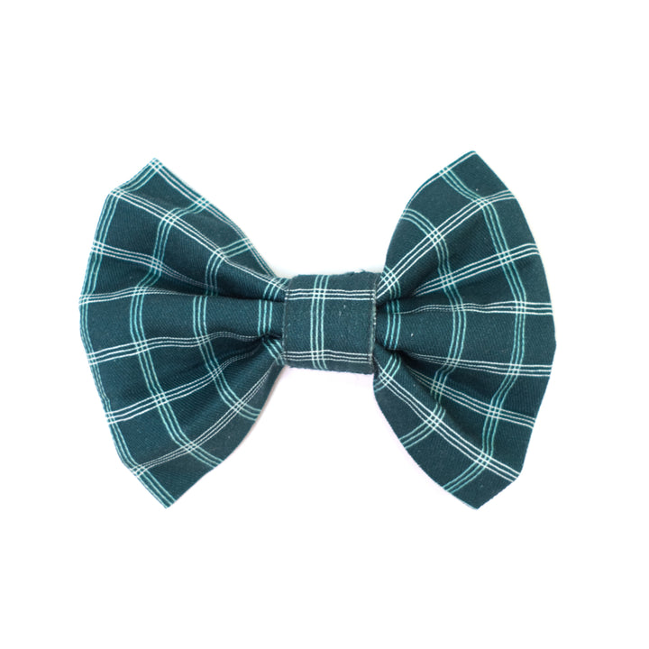 Atlantic Waves Windowpane Classic Dog Collar + Bow Tie Walk Set