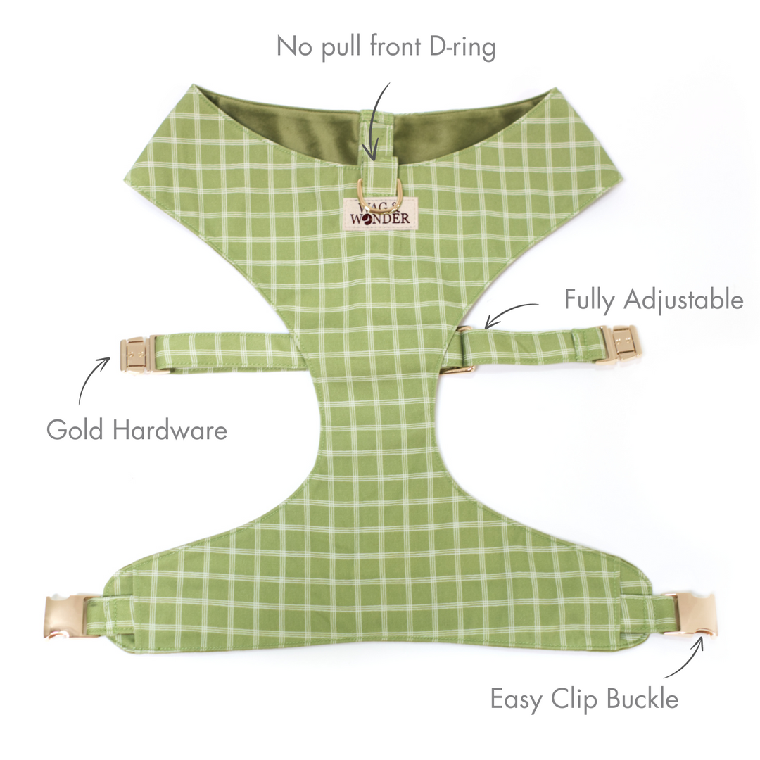 Meadow Reversible Dog Harness + Bow Tie