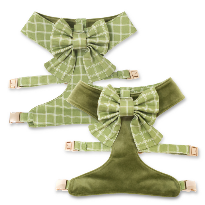 Meadow Reversible Dog Harness + Sailor Bow