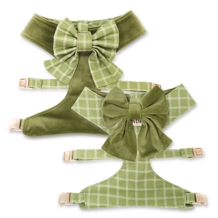 Meadow Reversible Dog Harness + Sailor Bow