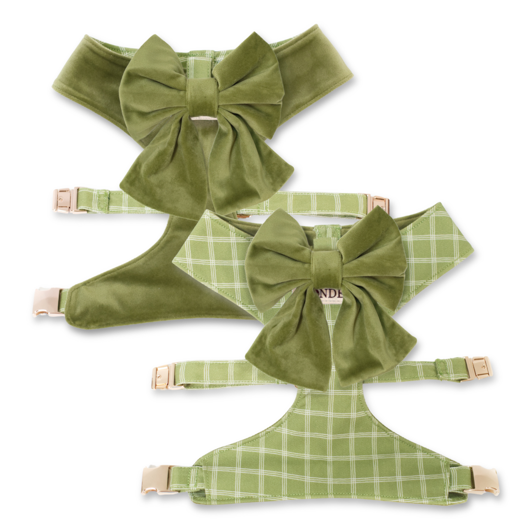 Meadow Reversible Dog Harness + Sailor Bow