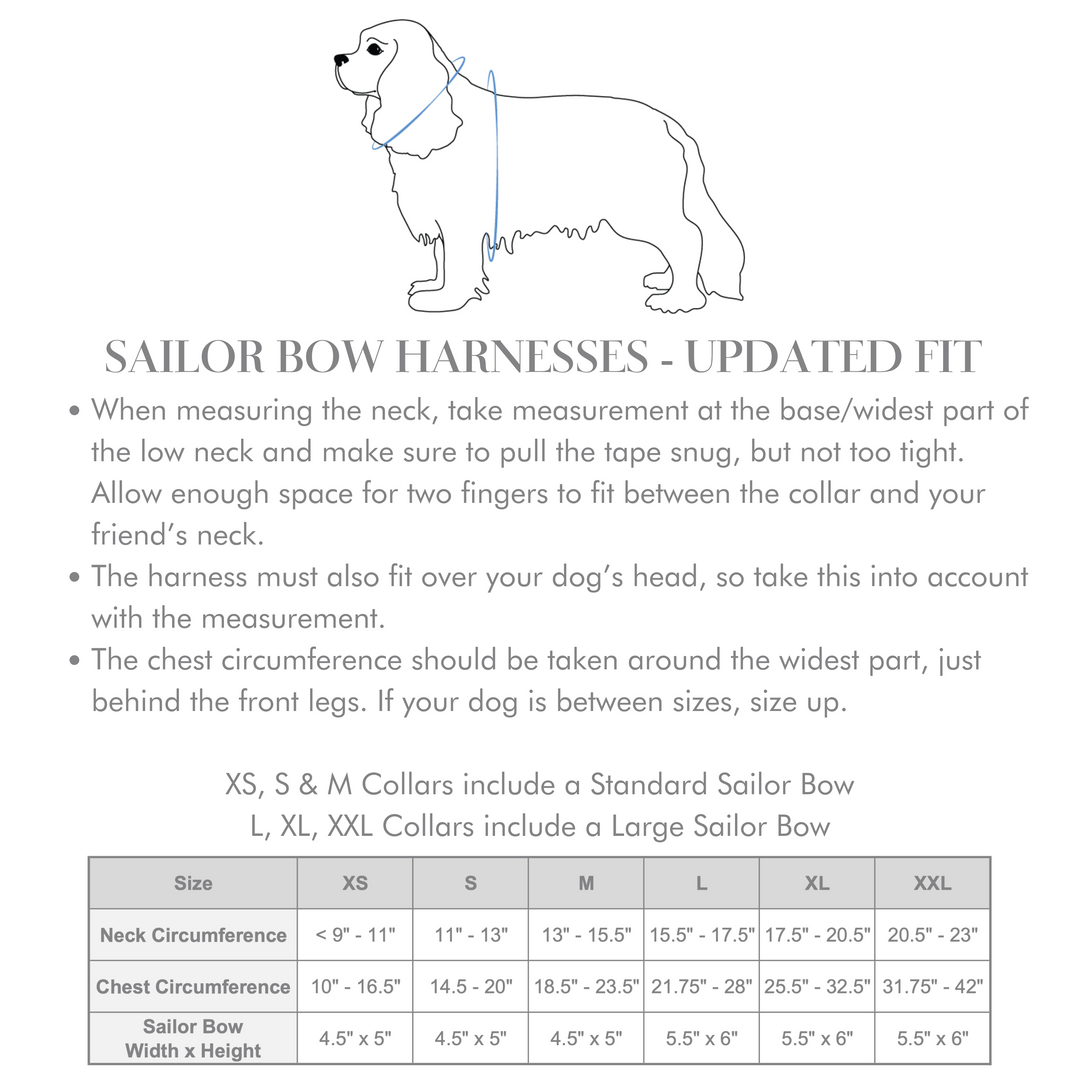 Arctic Sky Reversible Dog Harness + Arctic Sky Sailor Bow