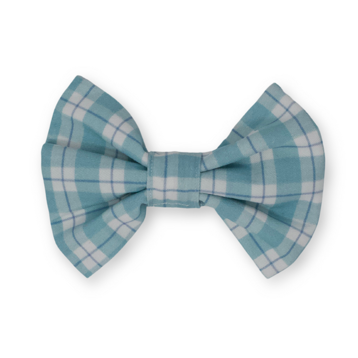 Seaside Plaid Classic Dog Collar + Bow Tie