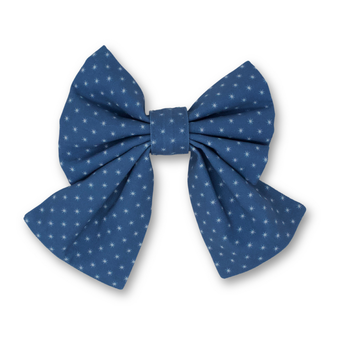 Starry Sky Classic Dog Collar + Sailor Bow Walk Set