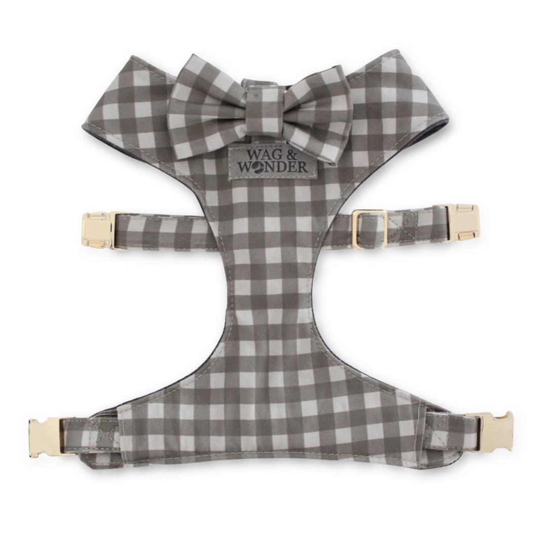 Mountain Stone Reversible Dog Harness + Mountain Stone Bow Tie