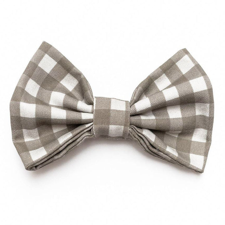 Classic dog bow tie gray buffalo check