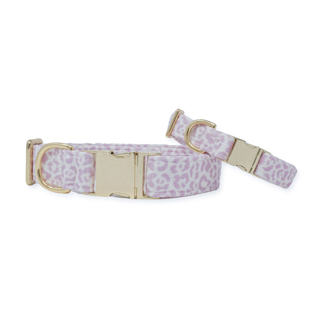 French Lavender Rosette Classic Dog Collar + Bow Tie