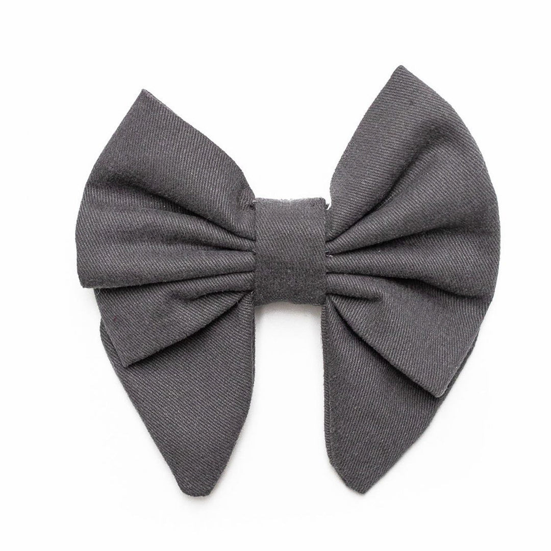 Sailor dog bow in dark gray