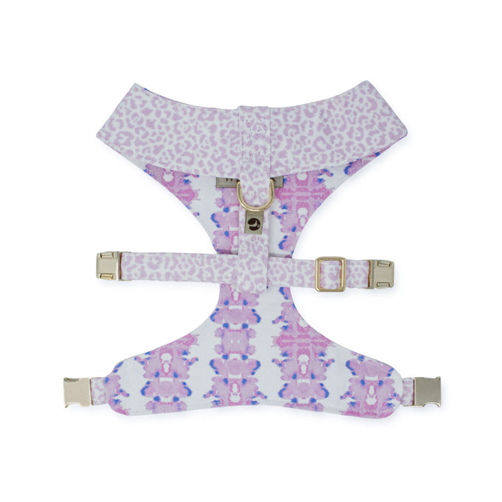 French Lavender Reversible Dog Harness + Rosette Bow Tie