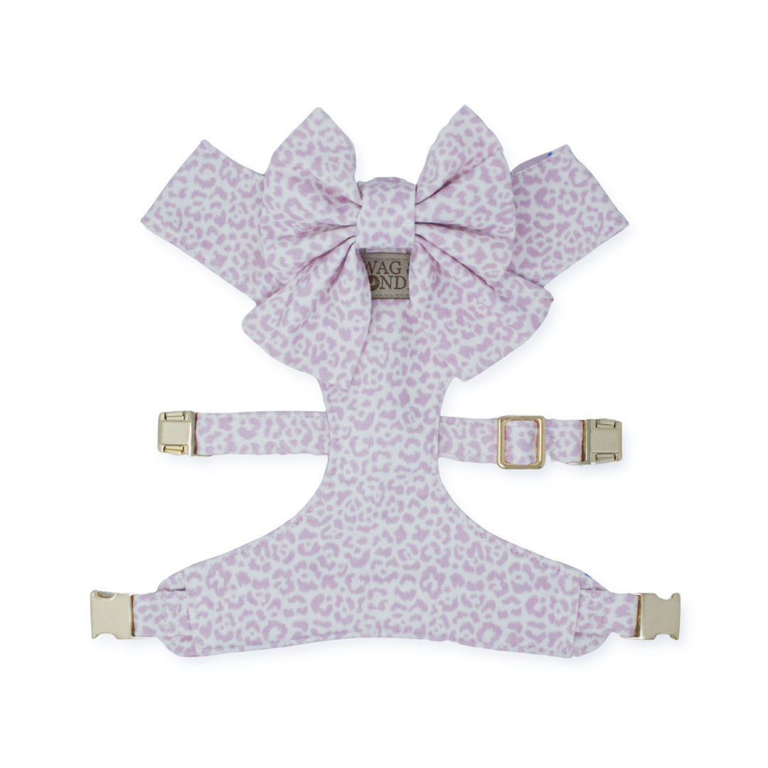 French Lavender Reversible Dog Harness + Rosette Sailor Bow