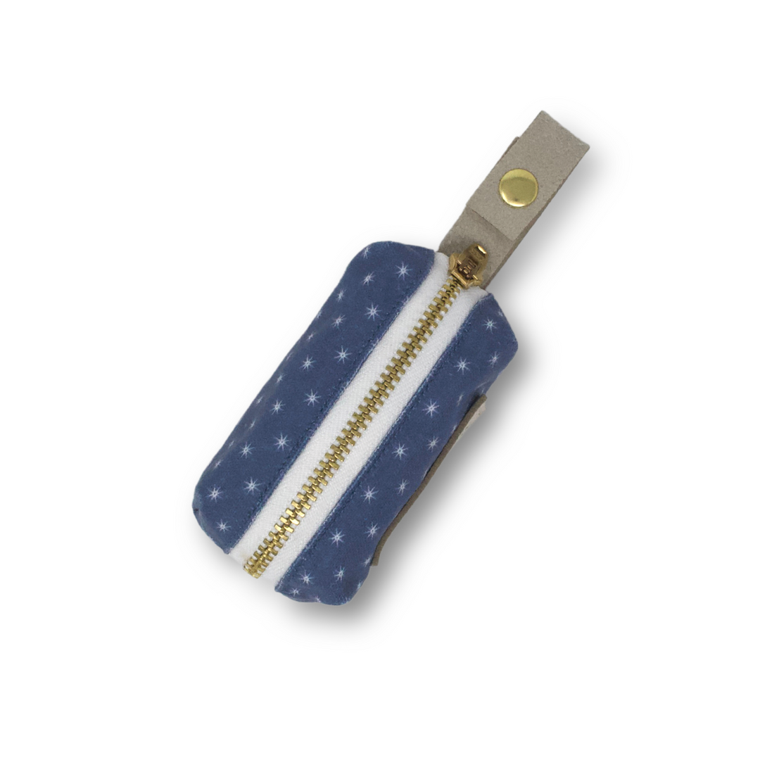 blue star print dog poop bag holder