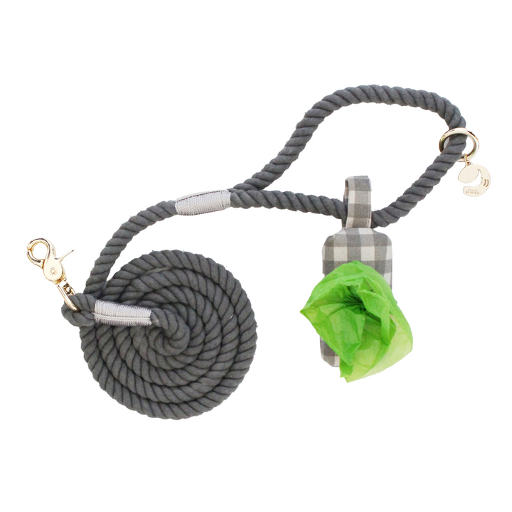 Stone Rope Dog Leash +Mountain Stone Waste Bag Holder